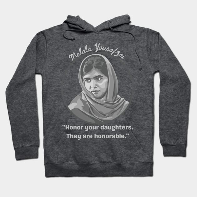 Malala Yousafzai Portrait and Quote Hoodie by Slightly Unhinged